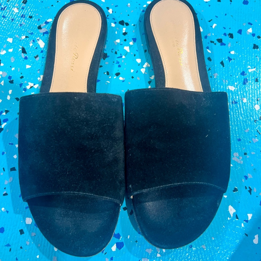 Gianvito Rossi black Sude  slides